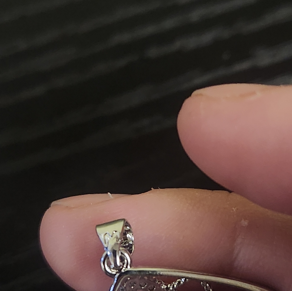 💖White Gold Faux Pearl Pendant - Picture 3 of 3